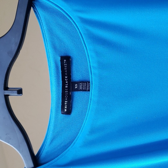 WHBM XS Sleveless Draped Sheath Blue Dress excellent condition - Picture 2 of 4